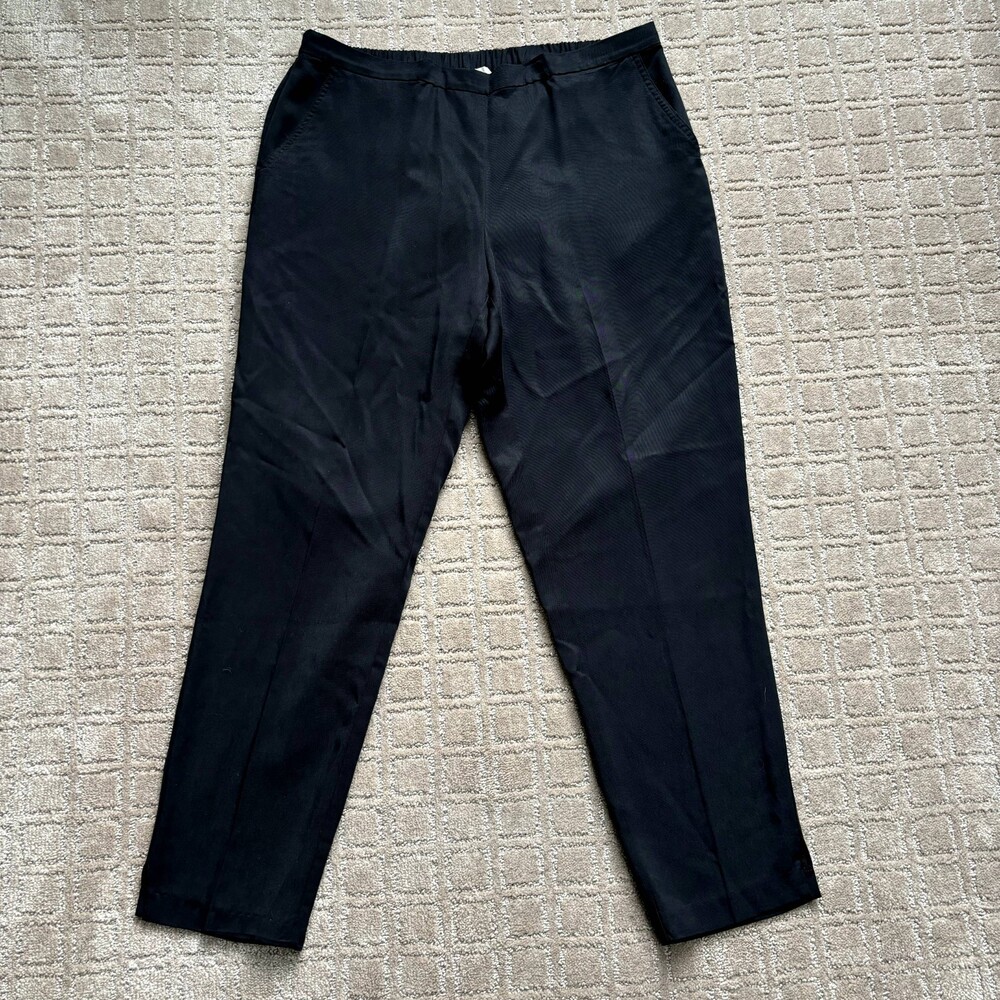 Eileen Fisher Tencel Cropped Pull On Pants Womens M Straight Leg Relaxed Office